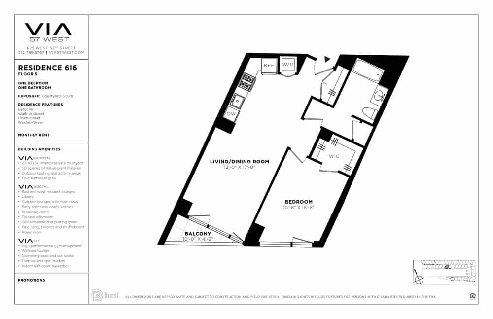 VIA 57 West 625 West 57 Street #616, Manhattan, NY 10019 2