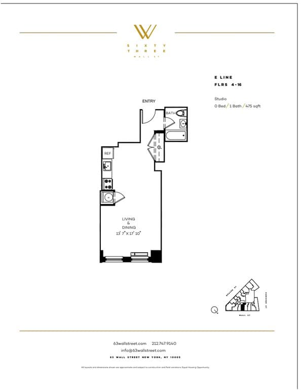 63 Wall Street Apartments 1B Hanover Street #5E, Manhattan, NY 10005 2