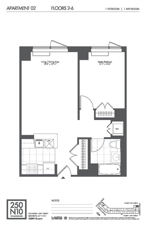 250 North 10 Street #602, Brooklyn, NY 11211 1