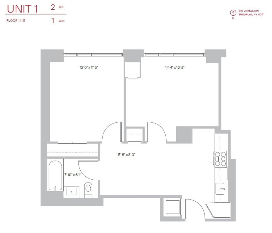 308 Livingston Street #1501, Brooklyn, NY 11217 1