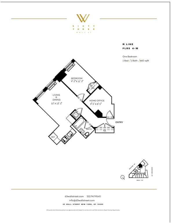 63 Wall Street Apartments 1B Hanover Street #13M, Manhattan, NY 10005 1