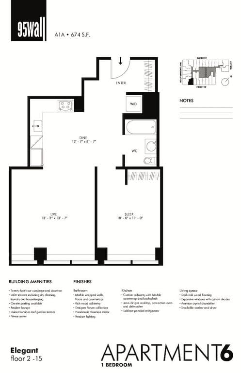 95 Wall St. in Financial District 95 Wall Street #206, Manhattan, NY 10005 1