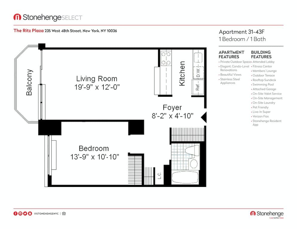 The Ritz Plaza 235 West 48 Street #042F, Manhattan, NY 10019 1